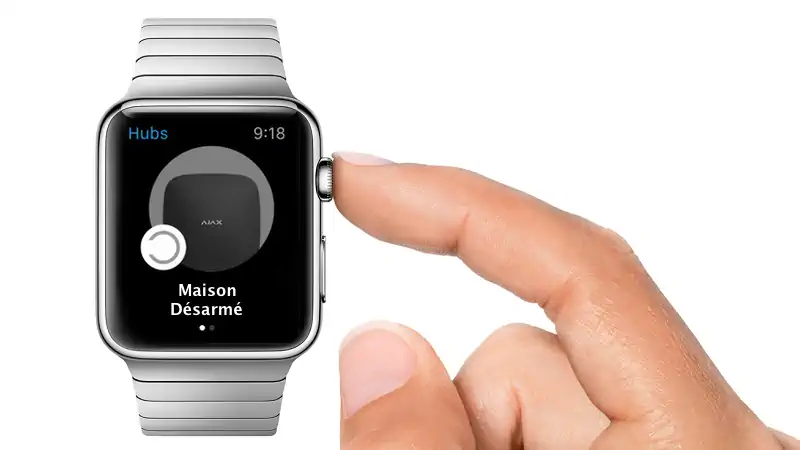Contrôle de son alarme connecté AJAX sur sa montre Apple Watch