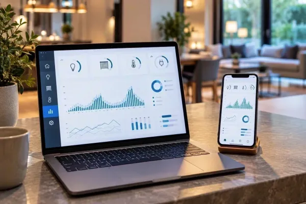 Tableau de bord de supervision sur ordinateur et smartphone