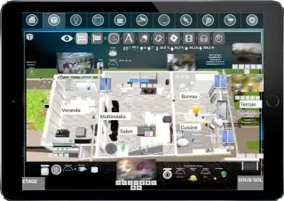 Interface sur mesure Immotik, plan 3D (Jeedom)